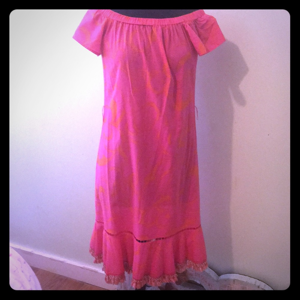 Trina Turk Dress with Fringed Bottom Small